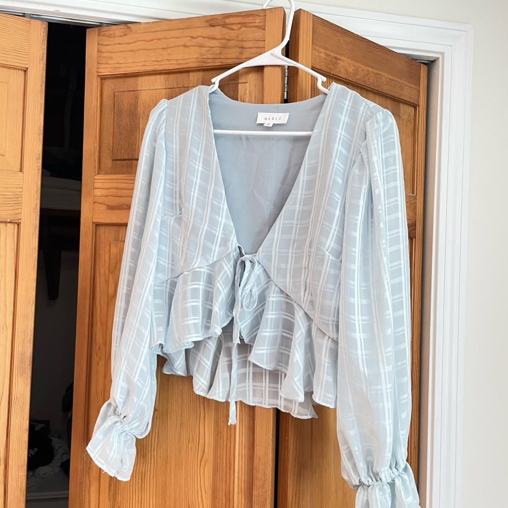 Mable Ruffle Tie Front Blouse - Picture 2 of 6